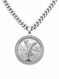 ROVIA Stainless Steel Mexican Centenario Centenary 50 Pesos Jewelry, 24" 6mm Chain & Link