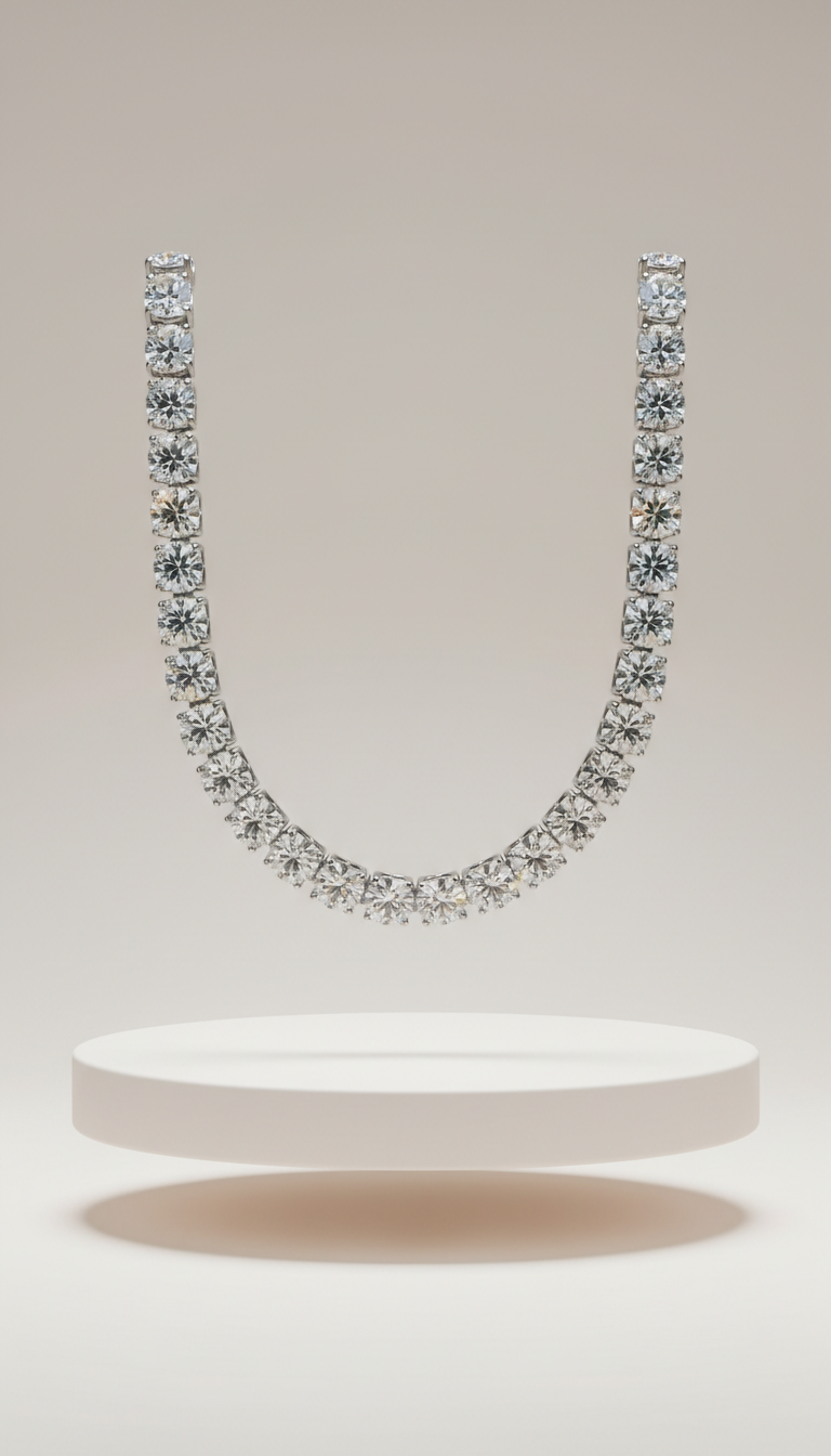 Tennis Chain Necklace with Zirconia