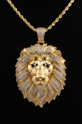 ROVIA 18K Gold Lion Head Pendant Necklace – AAA Zirconia Stainless Steel