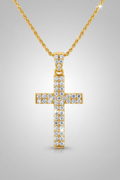 ROVIA 18K Gold Cross Pendant Necklace – AAA Zirconia Stainless Steel